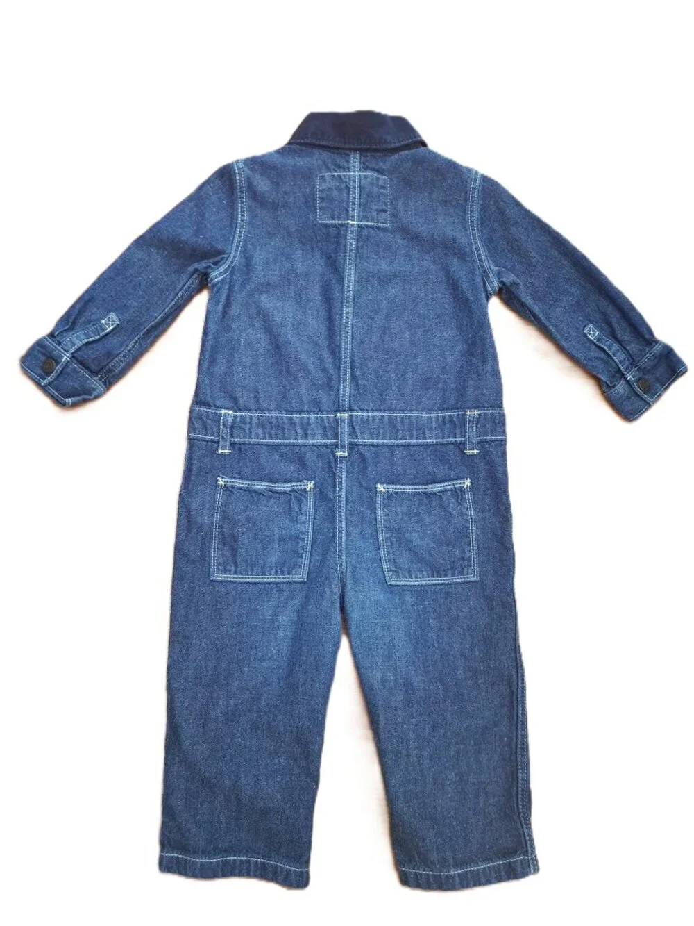 Baby Gap Boys Blue Denim Jean Collared One-Piece Size 18-24 Months